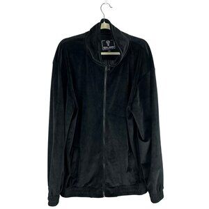 Rebel Minds Velour Tracksuit Jacket Men Big 3XL Black Full Zip Long Sleeves